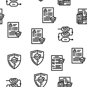 Compliance Quality Procedure Vector Seamless Pattern イラスト素材
