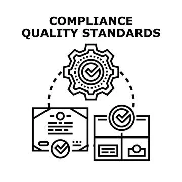 Compliance quality standards process for business certification Illustrazione stock