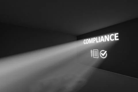 COMPLIANCE rays volume light concept 3d illustration Stock Illustration