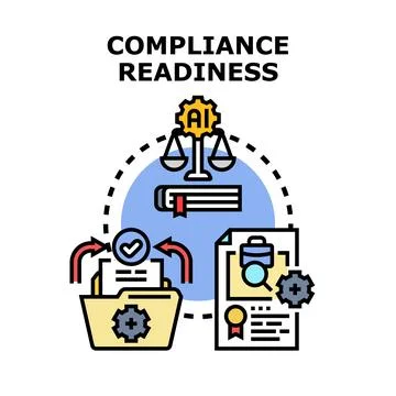 Compliance readiness concept with artificial intelligence technology Stock Illustration
