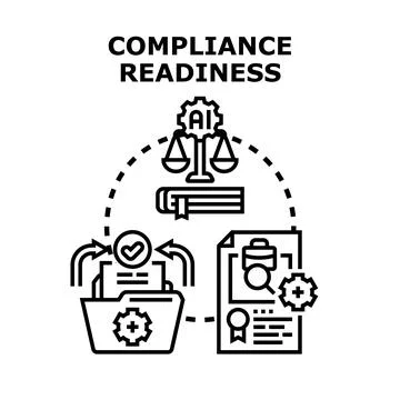 Compliance readiness concept with artificial intelligence technology Stock Illustration