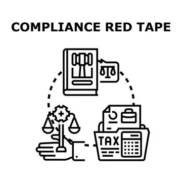 Compliance red tape concept regulating business processes 스톡 일러스트