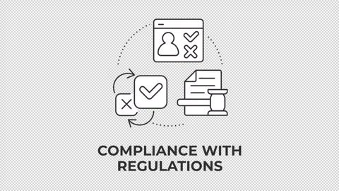Compliance with regulations line concept icon animation Stock Footage 340576465
