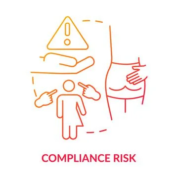 Compliance risk red gradient concept icon Stock Illustration