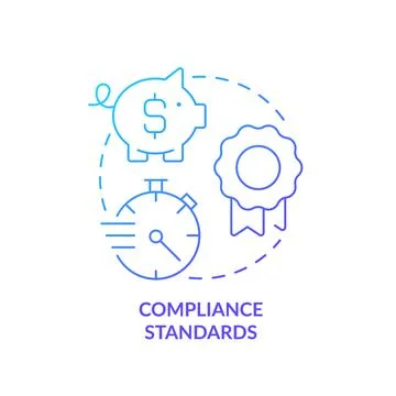 Compliance standards blue gradient concept icon Stock Illustration