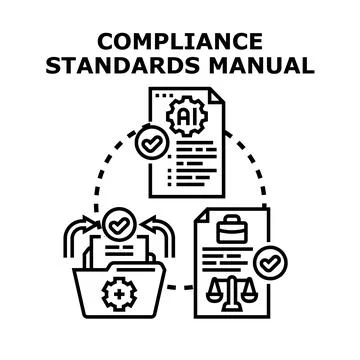 Compliance standards manual document process concept Stock Illustration