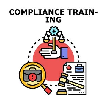 Compliance training concept representing regulatory business procedures Stock Illustration