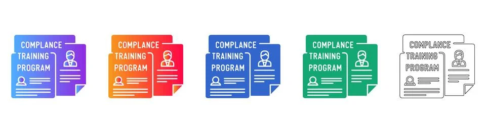 Compliance Training Program Files Icon Set イラスト素材