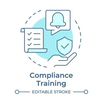 Compliance training soft blue concept icon Stock Illustration