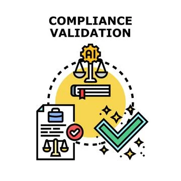 Compliance validation with artificial intelligence and legal regulation Stock Illustration