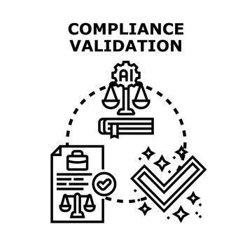 Compliance validation with artificial intelligence and legal regulation Stock Illustration