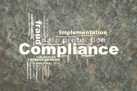 Compliance word cloud Stock Photos