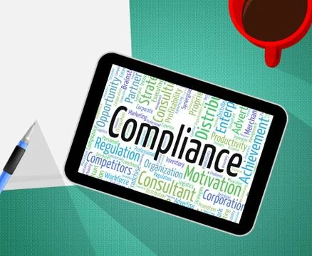 Compliance Word Represents Guidelines Obedient And Text Stock Illustration