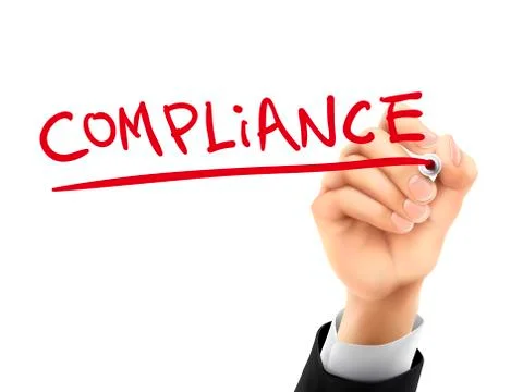 Compliance written by 3d hand Stock Illustration