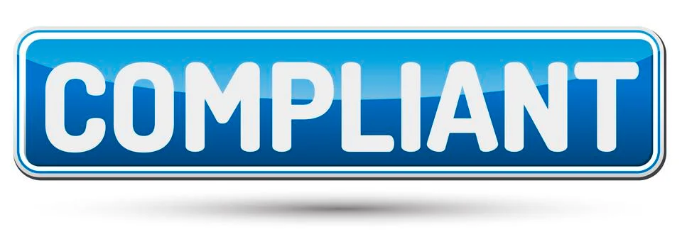 COMPLIANT - Abstract beautiful button with text. Stock Illustration