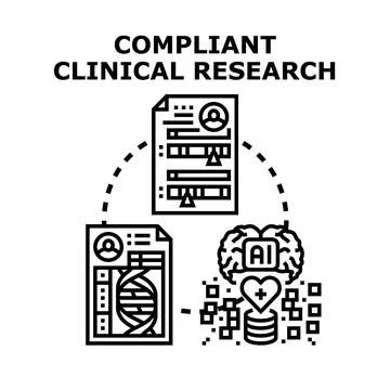 Compliant clinical research with artificial intelligence and genetic data Stock Illustration