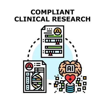 Compliant clinical research with artificial intelligence and genetic data Stock Illustration