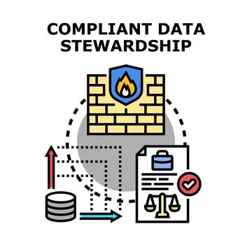 Compliant data stewardship protecting information privacy Stock Illustration