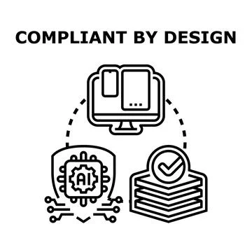 Compliant by design concept with artificial intelligence Stockillustratie