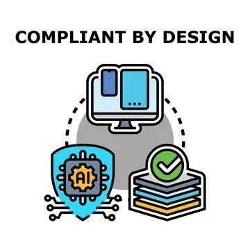 Compliant by design concept with artificial intelligence Stock Illustration