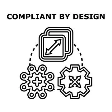 Compliant by design concept with interconnected gears Stock Illustration