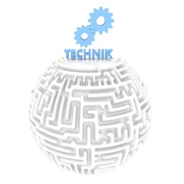 Complicate technic pictogram with labyrinth Stock Illustration