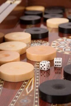 Complicated backgammon chips Stock Photos