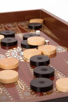 Complicated backgammon chips Stock Photos