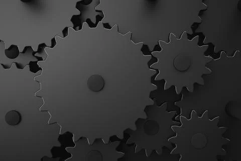 Complicated gear mechanism close up Stock-Fotos