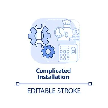 Complicated installation light blue concept icon イラスト素材