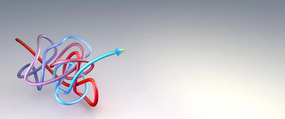 Complicated path of solution task or question. Chaotic difficult way. Creative Stock Photos