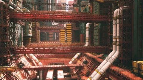 Complicated piping grid featuring juncti... | Stock Video | Pond5