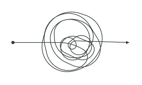 Complicated thinking process line icon design Stock Illustration