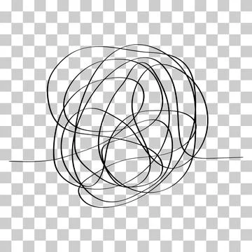 Complicated way with scribbled chaos line doodle icon, idea busy sign vector Ilustración de archivo