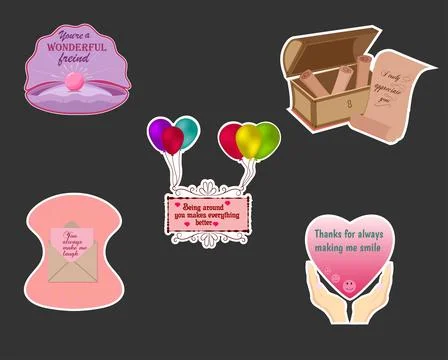 Compliment day stickers Stock Illustration