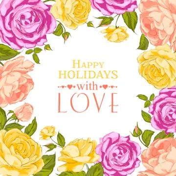 Complimentary of rose frame. Stock Illustration