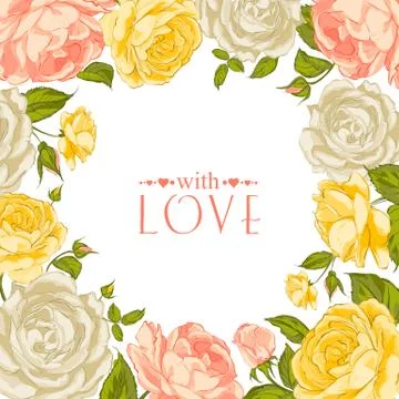 Complimentary rose frame Stock Illustration