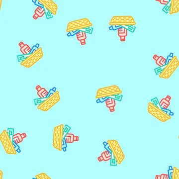 Complimentary toiletries vector seamless pattern Illustrazione stock