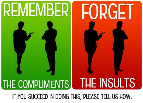 Compliments and insults Illustrazione stock
