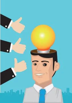 Compliments for Bright Idea Conceptual Vector Illustration Stock Illustration