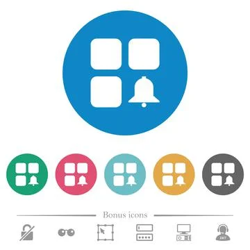 Component alert flat round icons Stockillustratie
