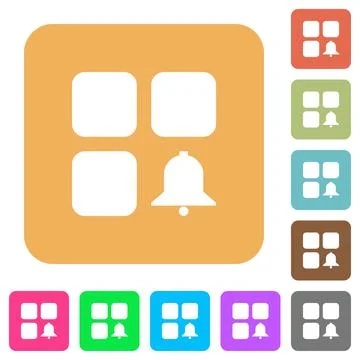 Component alert rounded square flat icons Illustrazione stock