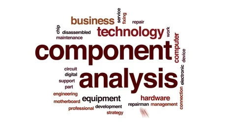 Component analysis animated word cloud, text design animation. Stock Footage 80953432