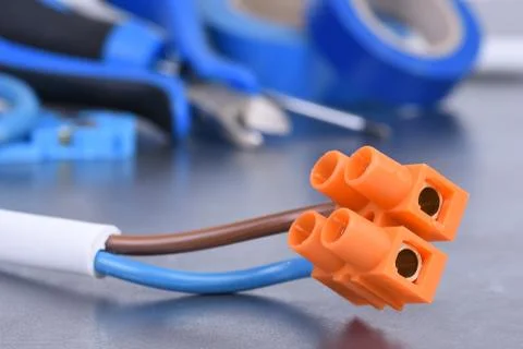 Component and tools for electrical installation Stock-Fotos