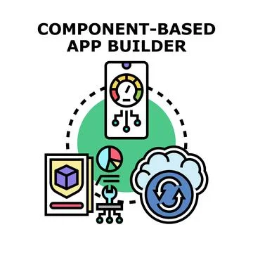 Component based app builder development creating applications Illustration