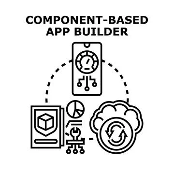 Component based app builder development creating applications イラスト素材