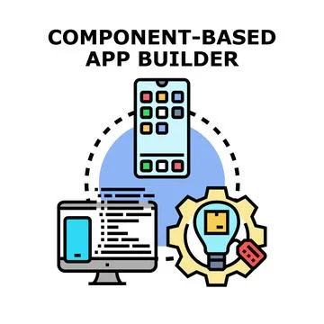 Component based mobile application builder developing process イラスト素材