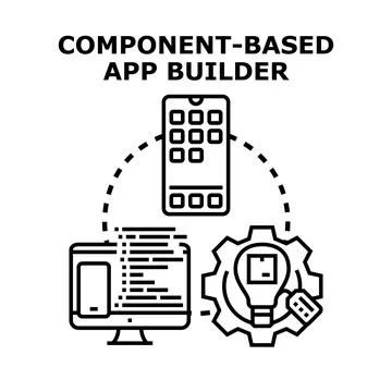 Component based mobile application builder developing process Stock Illustration