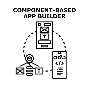 Component based native app building concept illustration Stock Illustration