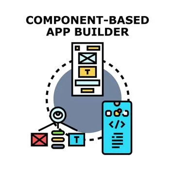 Component based native app building concept illustration Stock Illustration